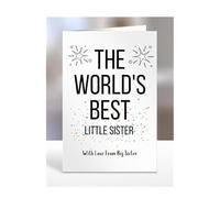 The world's best Little Sister card from Big Sister, gifts for men, women, him, her, male, female, presents for Christmas, happy birthday, for, A5-252b_112