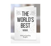 The world's best Mama card from Step Daughter, gifts for men, women, him, her, male, female, presents for Christmas, happy birthday, for, A5-252b_117