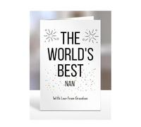 The world's best Nan card from Grandson, gifts for men, women, him, her, male, female, presents for Christmas, happy birthday, for, A5-252b_159