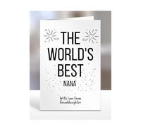 The world's best Nana card from Granddaughter, gifts for men, women, him, her, male, female, presents for Christmas, happy birthday, for, A5-252b_162