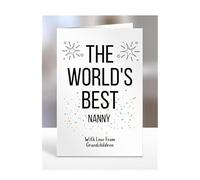 The world's best Nanny card from Grandchildren, gifts for men, women, him, her, male, female, presents for Christmas, happy birthday, for, A5-252b_165