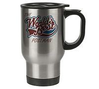 The Worlds Best Postman Thermal Eco Travel Mug - Stainless Steel - Reusable Coffee Cup