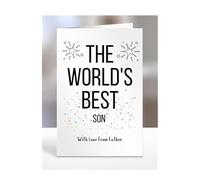 The world's best Son card from Father, gifts for men, women, him, her, male, female, presents for Christmas, happy birthday, for, A5-252b_209