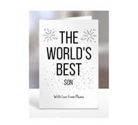 The world's best Son card from Mama, gifts for men, women, him, her, male, female, presents for Christmas, happy birthday, for, A5-252b_210