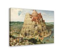 The World's Top 100 Paintings The Tower of Babel by Pieter Bruegel The Elder Poster Bedroom Canvas Decor Sports Landscape Office Room Decor Gift Frame