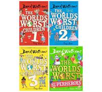 The World's Worst Children Series by David Walliams: Illustrated 4 Books Collection Set (The World’s Worst Children 1, 2, 3 and The World’s Worst Superheroes [Hardback])