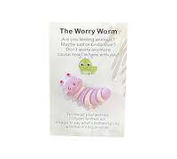 The Worry Worm Pocket Hug, Tiny Worry Worm With Positive Greeting Cards, Encouraging Greeting Pocket Hug, Positive Resin Worry Worm Decoration, Good Gift for Friendship (Purple)