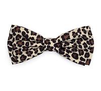 The Worthy Dog Leopard Bow Tie Adjustable Collar Attachment Accessory, Comfortable and Durable Party Grooming Accessories for Dogs, Fits Large Size Dogs, Tan