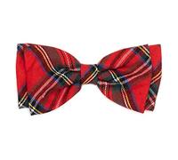 The Worthy Dog Plaid Bow Tie Adjustable Collar Attachment Accessory, Comfortable and Durable Party Grooming Accessories for Dogs, Fits Large Size Dogs, Red