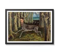 The Wounded Deer Frida Kahlo Poster, Classic Art Painting Print, Art Exhibition Neutral Wall Art, Vintage Minimalist Home Decor Picture, A3 (Black Frame) - 45x32.8cm