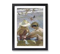 The Wounded Foot By Joaquin Sorolla Y Bastida Classic Painting Framed Print | A2 Black Framed Wall Art | Ready to Hang | Classic Historical Picture | Living Room Bedroom Lounge Office