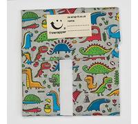 the Wrapper, Re Wrap It Sandwich Bags, Dinosaurs On Grey, No Waste Packaging, Eco Friendly, Reusable Food Wraps. Made In Scotland.