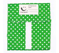 the Wrapper, Re Wrap It Sandwich Bags, Green with White Dots, No Waste Packaging, Eco Friendly, Reusable Food Wraps. Made In Scotland.