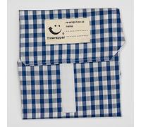 The Wrapper, Re Wrap It Sandwich Bags, Quarter inch Blue Check, No Waste Packaging, Eco Friendly, Reusable Food Wraps. Made in Scotland.