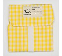 the Wrapper, Re Wrap It Sandwich Bags, Quarter Inch Yellow Check, No Waste Packaging, Eco Friendly, Reusable Food Wraps. Made In Scotland.