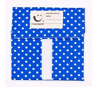 the Wrapper, Re Wrap It Sandwich Bags, Royal Blue with White Dots, No Waste Packaging, Eco Friendly, Reusable Food Wraps. Made In Scotland.