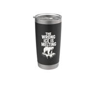 THE Wrong ICE is Melting Cool Polar Bear on Iceberg Stainless Steel Insulated Tumbler