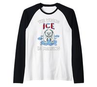 The Wrong Ice is Melting Funny Bear Political Protest Humor Raglan Baseball Tee