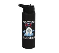 The Wrong Ice is Melting Funny Bear Political Protest Humor Stainless Steel Insulated Water Bottle