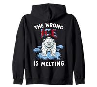 The Wrong Ice is Melting Funny Bear Political Protest Humor Zip Hoodie