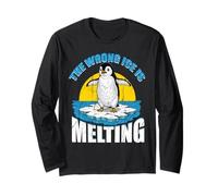 The Wrong Ice is Melting Funny Penguin Political Protest Long Sleeve T-Shirt