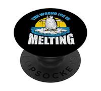 The Wrong Ice is Melting Funny Penguin Political Protest PopSockets Adhesive PopGrip