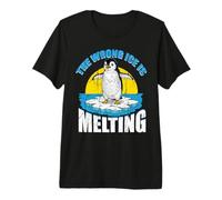 The Wrong Ice is Melting Funny Penguin Political Protest Premium T-Shirt