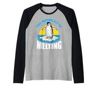The Wrong Ice is Melting Funny Penguin Political Protest Raglan Baseball Tee