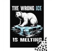 The Wrong Ice Is Melting Poster, Polar Bear C Jigsaw Puzzle, 1000 Piece