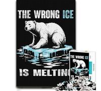 The Wrong Ice Is Melting Poster, Polar Bear C Jigsaw Puzzle, 1000 Piece | Choose a indoor activity for adults during holidays for steady concentration.