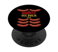 The Wurst Six Pack Ever. Funny Oktoberfest Wurst Ever PopSockets Adhesive PopGrip