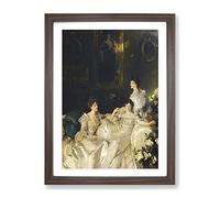 The Wyndham Sisters By John Singer Sargent Classic Painting Framed Print | A3 Walnut Framed Wall Art | Ready to Hang | Classic Historical Picture | Living Room Bedroom Lounge Office