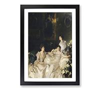 The Wyndham Sisters by John Singer Sargent Framed Print | A2 Black Framed Wall Art | Ready to Hang | Modern Nature Picture | Living Room Bedroom Lounge Office