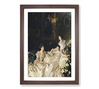 The Wyndham Sisters by John Singer Sargent Framed Print | A2 Walnut Framed Wall Art | Ready to Hang | Modern Nature Picture | Living Room Bedroom Lounge Office