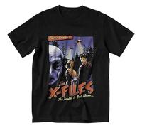 The X Files Tshirt Spooky Comic Mulder Scully Dana Fox Cases Tee TV The Truth is Out There Mens T-Shirt Printed Graphic Top Unisex Black Tee XXL