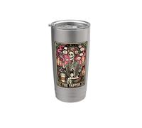 The Yapper Talking Skeleton Coffee Lover Tarot Card Stainless Steel Insulated Tumbler