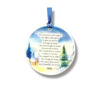 The Year I Beat Cancer Poem Christmas Tree Decoration Ceramic Ornament Bauble Keepsake