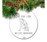 The Year I Ran My First Marathon - 2025 Runner’s Keepsake Ornament, ‘26.2 Miles of Pride for Female Athletes, Race Day Memory