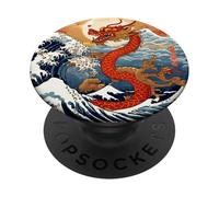 The year of the Dragon 2024 Great wave Chinese New year PopSockets Adhesive PopGrip