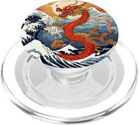 The year of the Dragon 2024 Great wave Chinese New year PopSockets PopGrip for MagSafe