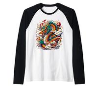 The Year of The Dragon 2024 Zodiac Anime Raglan Baseball Tee