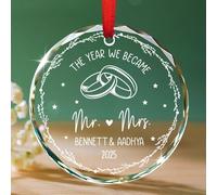 The Year We Became Mr & Mrs Xmas Ornaments With Ribbon Crimbo Ornaments Glass Memorial