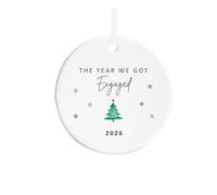 The Year We Got Engaged Christmas Tree Ceramic Ornament Decoration Bauble (Round)