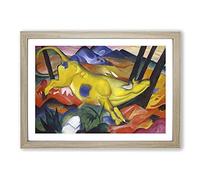 The Yellow Cow Vol.1 by Franz Marc Framed Print | A2 Oak Framed Wall Art | Ready to Hang | Modern Animal Picture | Living Room Bedroom Lounge Office