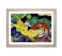 The Yellow Cow Vol.2 By Franz Marc Classic Painting Framed Print | A3 Oak Framed Wall Art | Ready to Hang | Classic Animal Picture | Living Room Bedroom Lounge Office