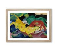 The Yellow Cow Vol.2 by Franz Marc Framed Print | A2 Oak Framed Wall Art | Ready to Hang | Modern Animal Picture | Living Room Bedroom Lounge Office
