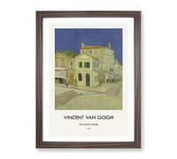 The Yellow House By Vincent Van Gogh Exhibition Museum Painting Framed Print | A4 Walnut Framed Wall Art | Ready to Hang | Modern Historical Picture | Living Room Bedroom Lounge Office