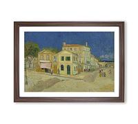The Yellow House by Vincent Van Gogh Framed Print | A2 Walnut Framed Wall Art | Ready to Hang | Modern Historical Picture | Living Room Bedroom Lounge Office