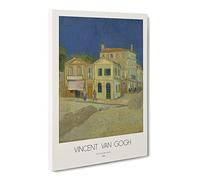 The Yellow House With Border By Vincent Van Gogh Canvas Print | Gallery Wrapped 30mm Frame Wall Art | 20x14 inches | Ready to Hang | Impressionist Picture | Living Room Bedroom Lounge Office