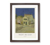 The Yellow House With Border By Vincent Van Gogh Classic Painting Framed Print | A3 Walnut Framed Wall Art | Ready to Hang | Classic Historical Picture | Living Room Bedroom Lounge Office